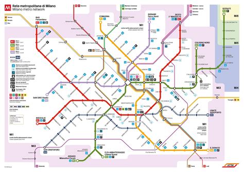 metro rossa milano mappa.